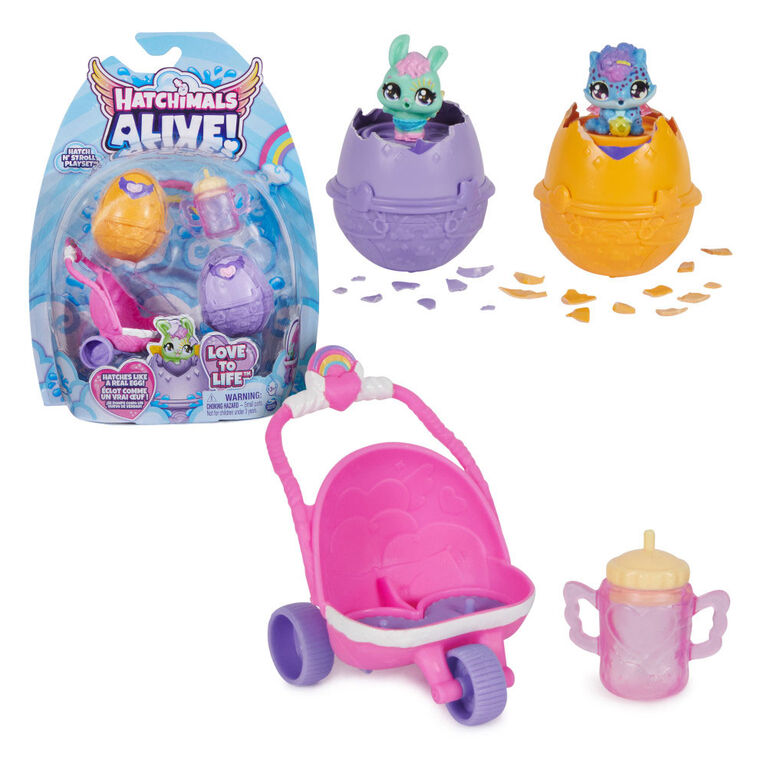Hatchimals Alive, Hatch N' Stroll Playset with Stroller Toy