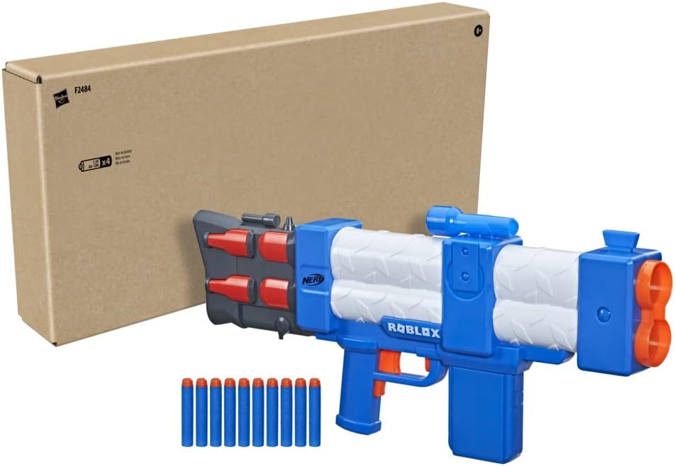 Nerf Roblox Arsenal: Pulse Laser Motorized Dart Blaster, 10 Nerf Darts, Clip, Code to Unlock in-Game Virtual Item