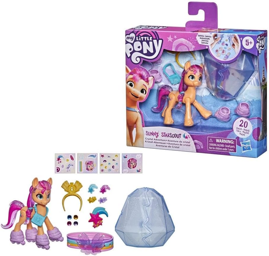My Little Pony: A New Generation Crystal Adventure Sunny Starscout 7.5cm Orange Pony with Surprise Accessories Bracelet