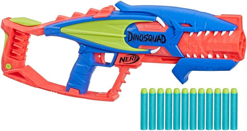 Nerf DinoSquad Terrodak, 12 Elite Darts, Dinosaur Design, 4 Dart Foam Blaster for Kids Outdoor Games