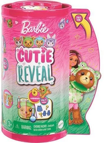 Barbie Cutie Reveal Chelsea Doll & Accessories, Animal Plush Costume & 6 Surprises Including Color Change, Puppy as Frog, HRK29