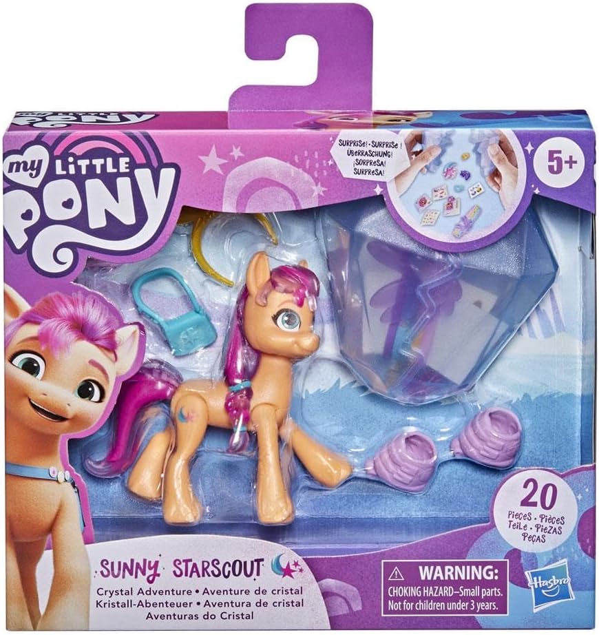 My Little Pony: A New Generation Crystal Adventure Sunny Starscout 7.5cm Orange Pony with Surprise Accessories Bracelet