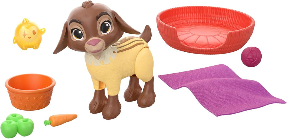 Disney Wish Set with Valentino & Star Figures & 6 Accessories Like Pet Bed & Blanket, Goat Figure Bends Back Legs, HRC15