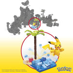 MEGA Pokemon Action Figure Building Toys Set, Pikachu's Beach Splash with 79 Pieces, 1 Poseable Character, Gift Idea for Kids