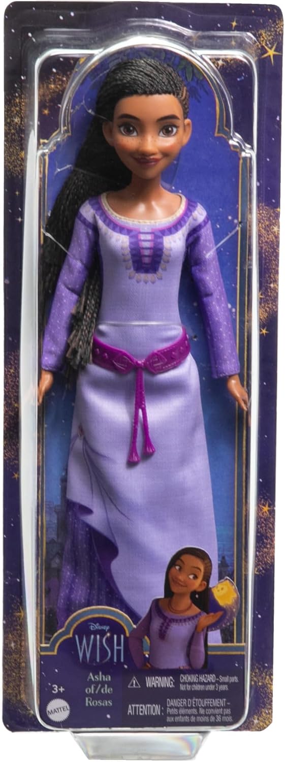 Disney's Wish Asha of Rosas Posable Fashion Doll with Natural Hair, Including Removable Clothes, Shoes, and Accessories, HPX23
