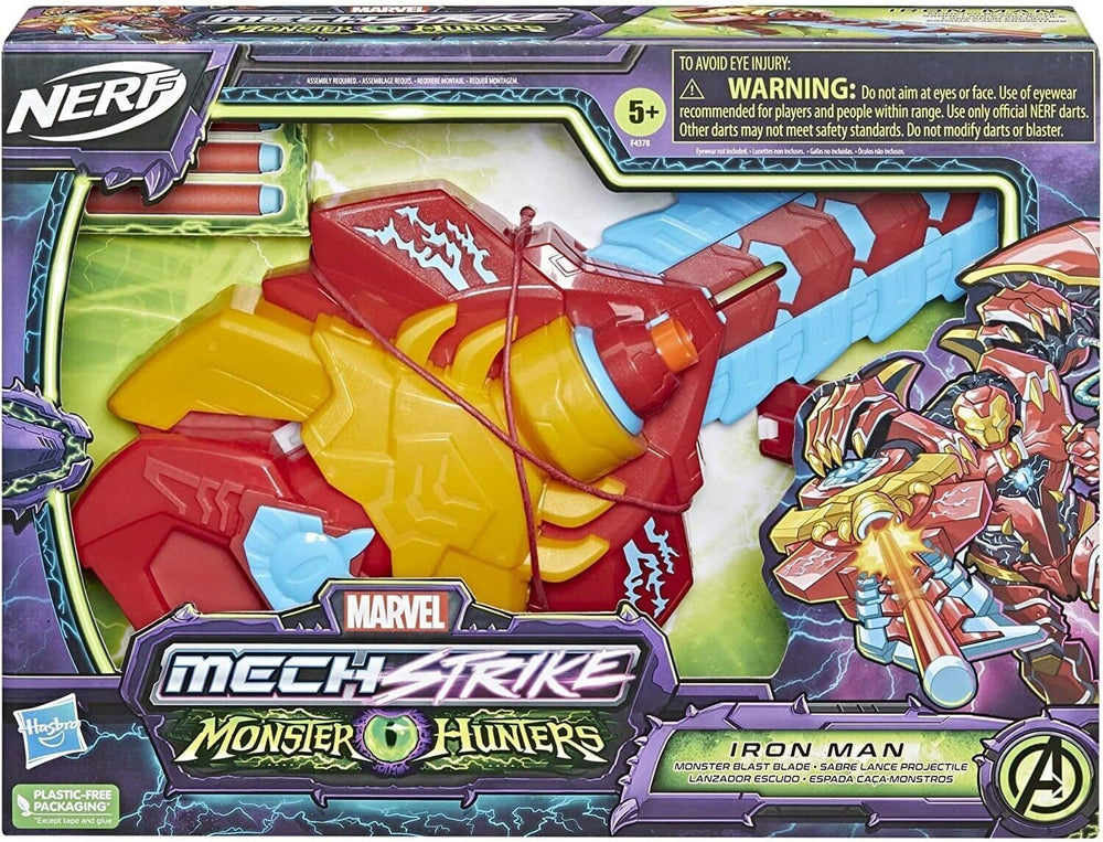 Marvel Hasbro Avengers Mech Strike Monster Hunters Iron Man Monster Blast Blade Roleplay Toy, Toys for Children Aged 5 and Up