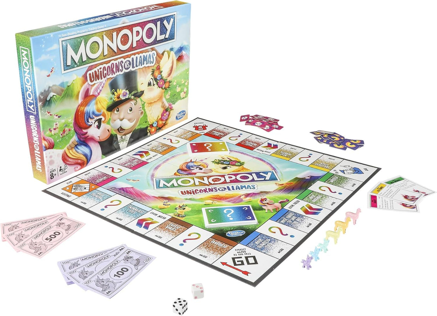 Monopoly Unicorns vs. Llamas Board Game