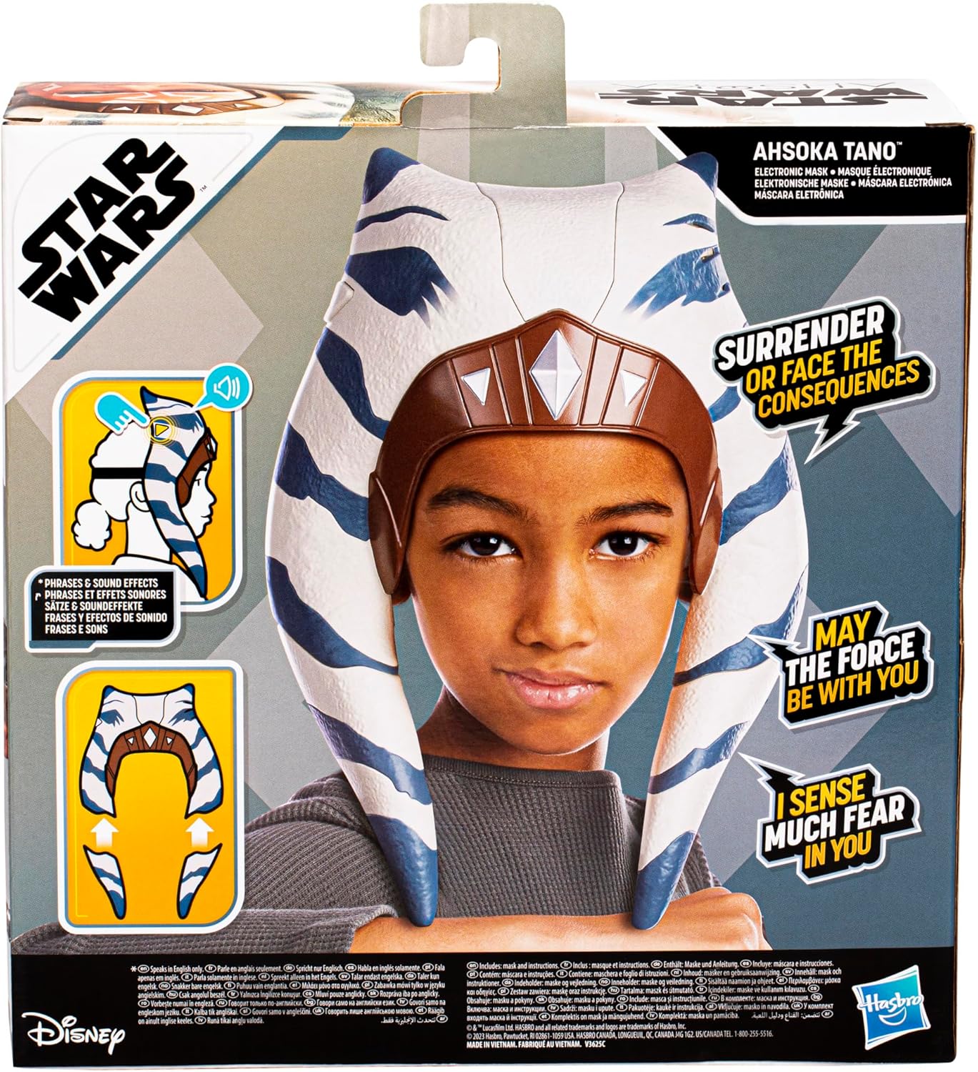 Star Wars Ahsoka Tano Electronic Mask, Star Wars Costume for Kids Ages 5 and Up