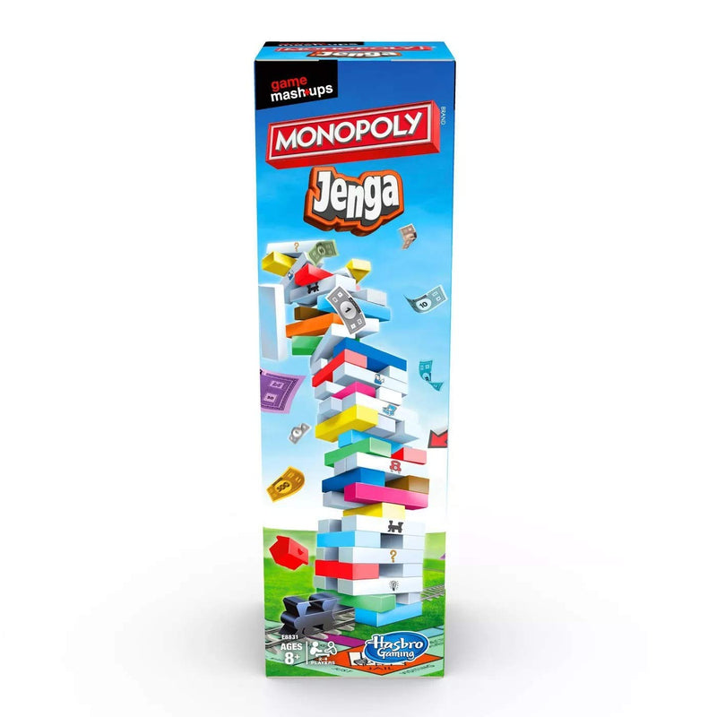 MONOPOLY Original Jenga Two Famous Fun Games in One