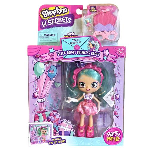 Shopkins Lil Secrets BELLA Bow's Princess Party Doll Figure Pop Ups Locket Set