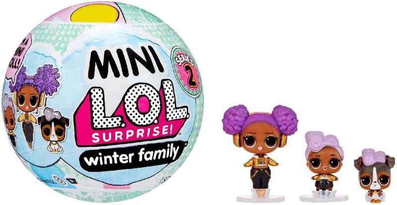 L.O.L. Surprise! Mini Winter Family with Doll, Lil Sis and Pet with 5+ Surprises